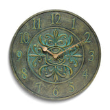 Blanc Fleur Aged Bronze Finish Indoor and Outdoor Water Resistant Wall Clock