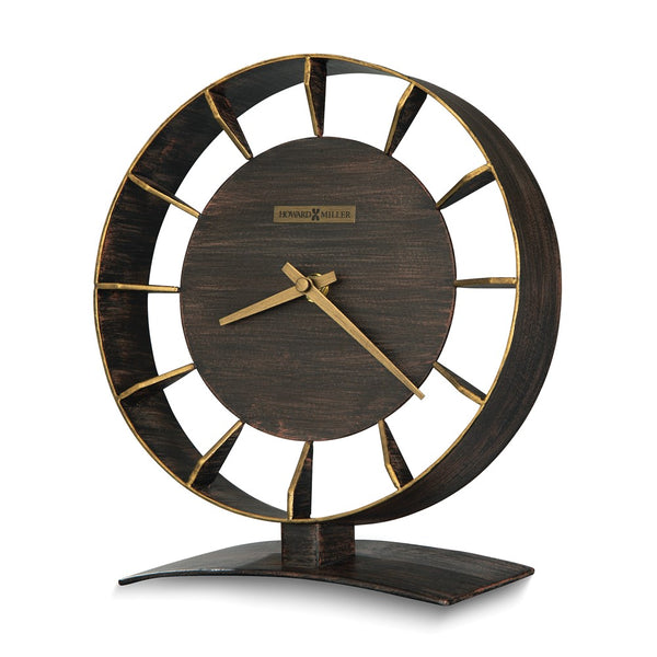 Howard Miller Rey Brown Antique Finish Metal Quartz Accent Clock
