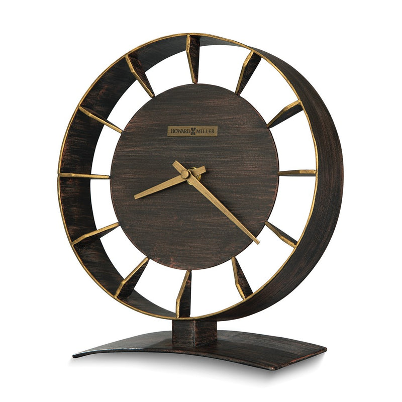 Howard Miller Rey Brown Antique Finish Metal Quartz Accent Clock