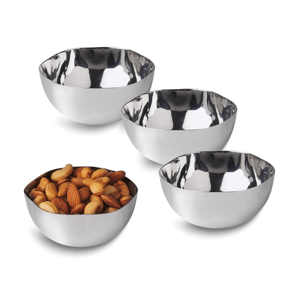 Elegance Stainless Steel Set of 4 Organic Bowls