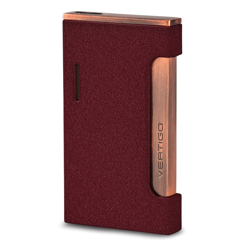 Vertigo Zephyr Maroon Crackle and Brushed Copper Flat Flame Lighter