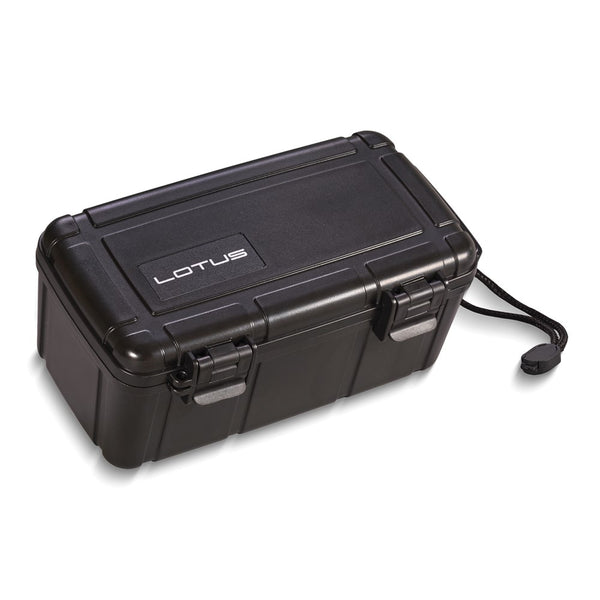 Lotus Watertight and Airtight Impact Resistant 15-Stick Travel Humidor with Additional Foam Divider, Built-in Foam Humidifier and Carry Strap