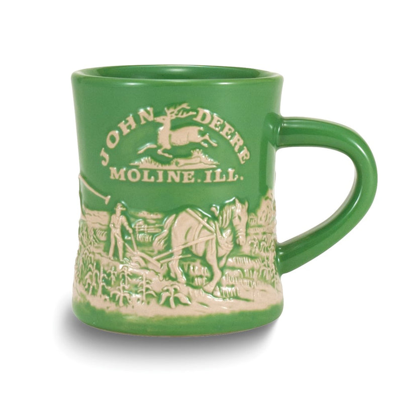 John Deere Horse and Plow Raised-Relief Design 12 ounce Stoneware Diner Mug