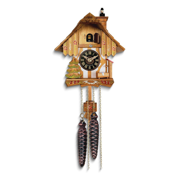 Chimney Sweep Pops out of Chimney Wooden One-Day Movement Cuckoo Clock