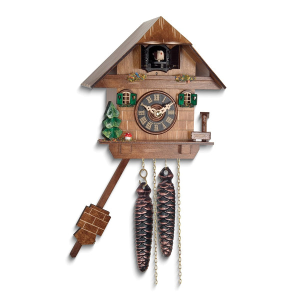 Cottage and Pine Tree Wooden One-Day Movement Cuckoo Clock
