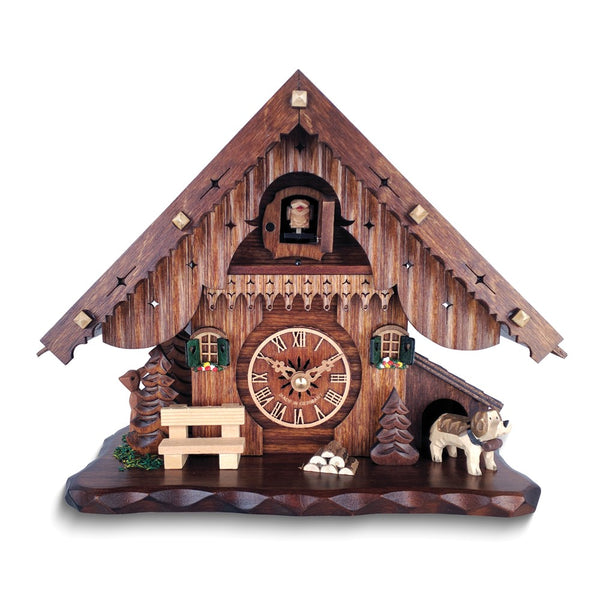 Chalet 12 Melodies Wooden Battery Operated Desktop Cuckoo Clock