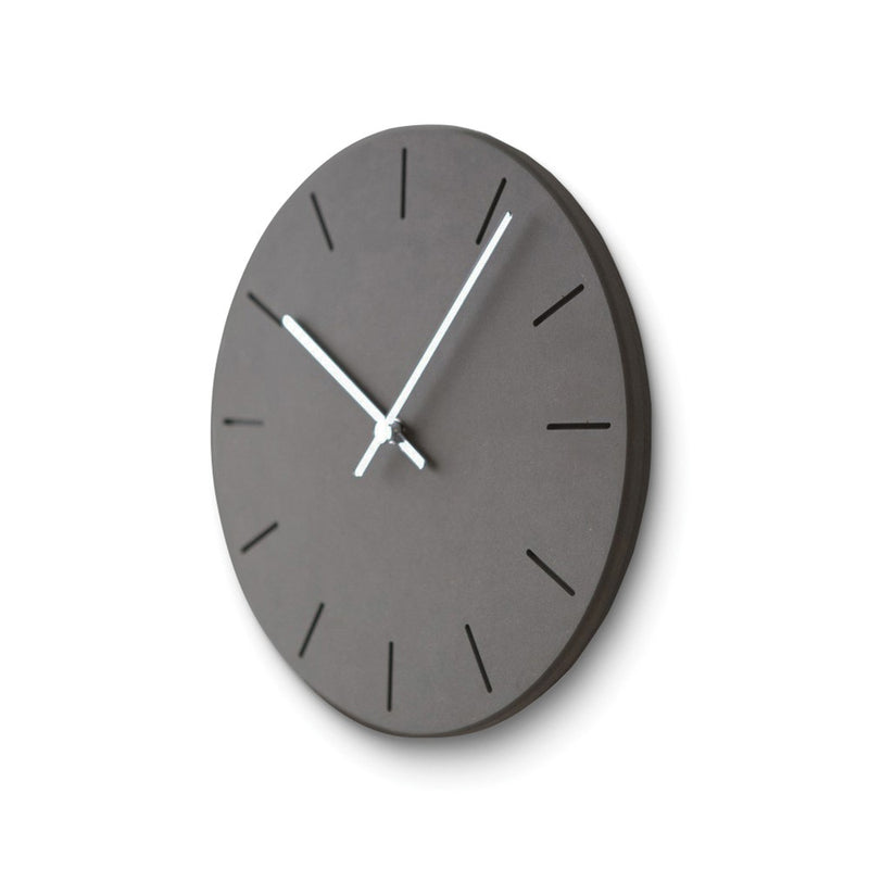 Black Acrylic with Concrete Finish Battery Operated Quartz Wall Clock with Silent Movement