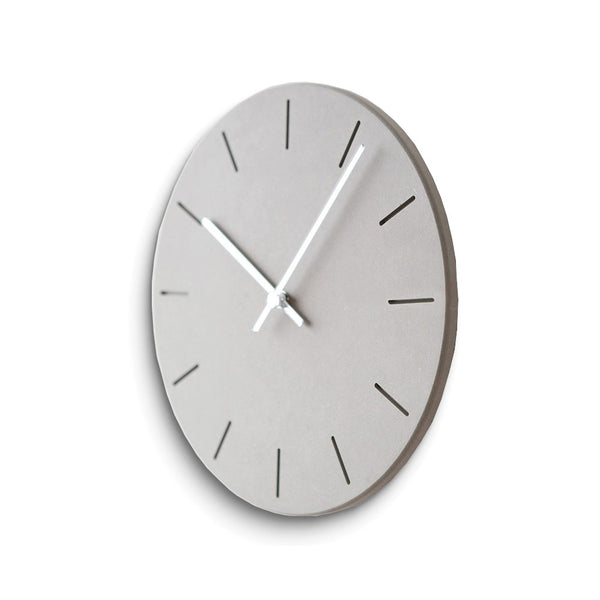 Grey Acrylic with Concrete Finish Battery Operated Quartz Wall Clock with Silent Movement