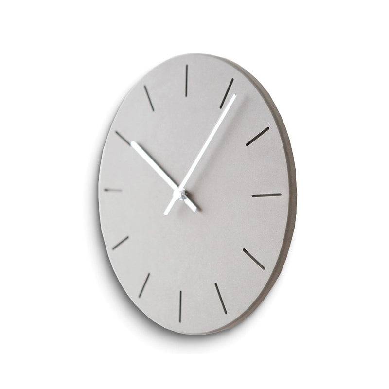 Grey Acrylic with Concrete Finish Battery Operated Quartz Wall Clock with Silent Movement