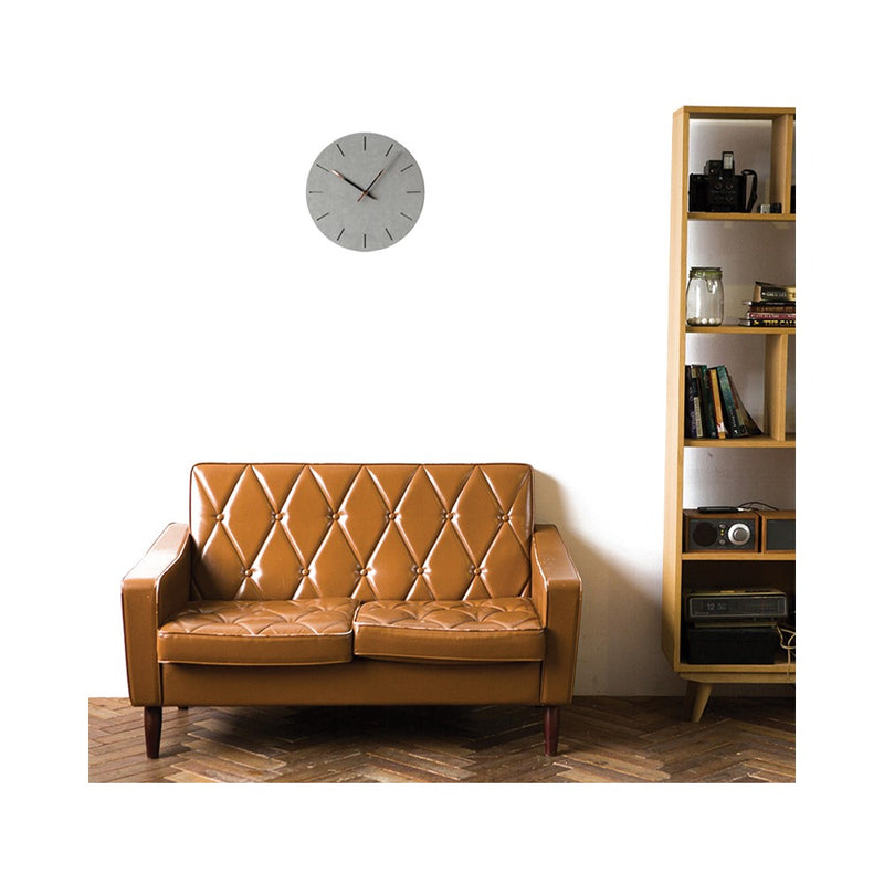 Grey Acrylic with Concrete Finish Battery Operated Quartz Wall Clock with Silent Movement