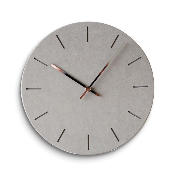 Grey Acrylic with Concrete Finish Battery Operated Quartz Wall Clock with Silent Movement