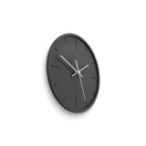Black Acrylic with Concrete Finish and White Hands Quartz Wall Clock with Silent Movement