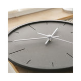 Black Acrylic with Concrete Finish and White Hands Quartz Wall Clock with Silent Movement