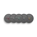 Black Acrylic with Concrete Finish and White Hands Quartz Wall Clock with Silent Movement