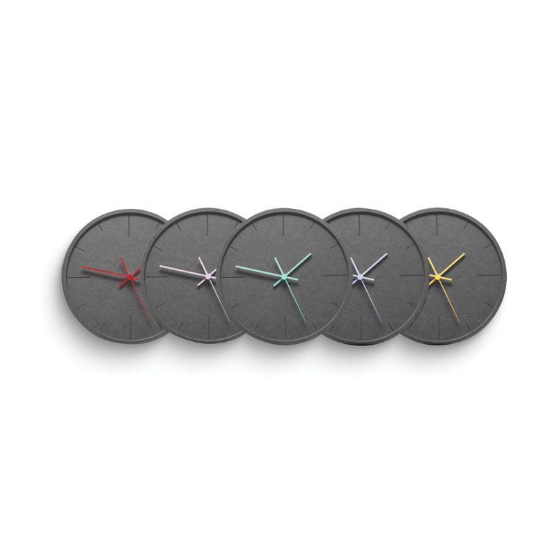 Black Acrylic with Concrete Finish and White Hands Quartz Wall Clock with Silent Movement