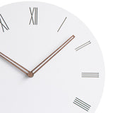 Minimal White with Rose Roman Numerals and Hands Quartz Wall Clock