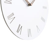 Minimal White with Rose Roman Numerals and Hands Quartz Wall Clock
