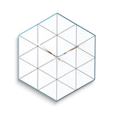 Blue Hexagon Wire Acrylic and Wood Quartz Wall Clock with Silent Movement
