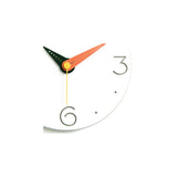 White Acrylic with Red Accent Hand Quartz Wall Clock with Silent Movement