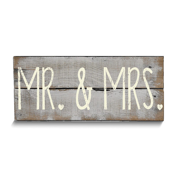 MR. AND MRS. Grey Wood Wall Plaque