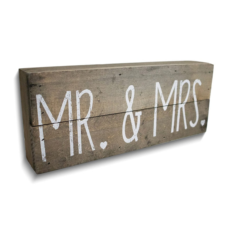 MR. AND MRS. Grey Wood Wall Plaque