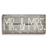MR. AND MRS. Grey Wood Wall Plaque