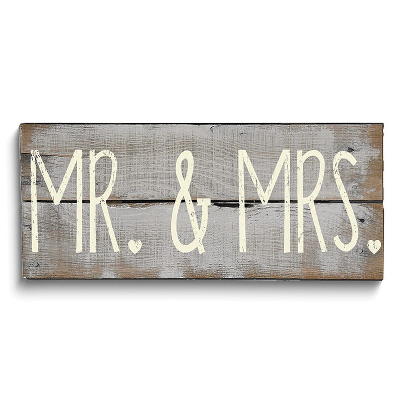 MR. AND MRS. Grey Wood Wall Plaque