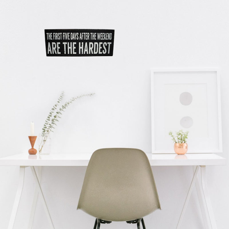 The First Five Days After the Weekend Are the Hardest Wooden Wall Plaque