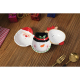 Santa, Snowman and Reindeer Three Section Ceramic Server Tray