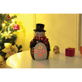 Penguin with Top Hat LED Lighted Ceramic Lantern