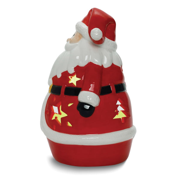 Santa LED Lighted Ceramic Lantern