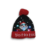 YO HO HO Santa with Sunglasses LED Lighted Beanie Hat