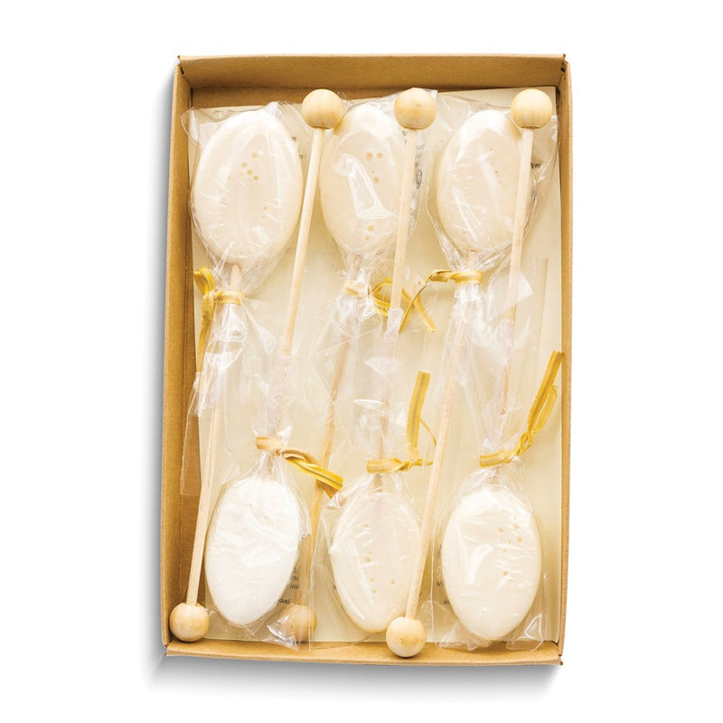 White Honey Flavored Pack of Six Drink Stirrers