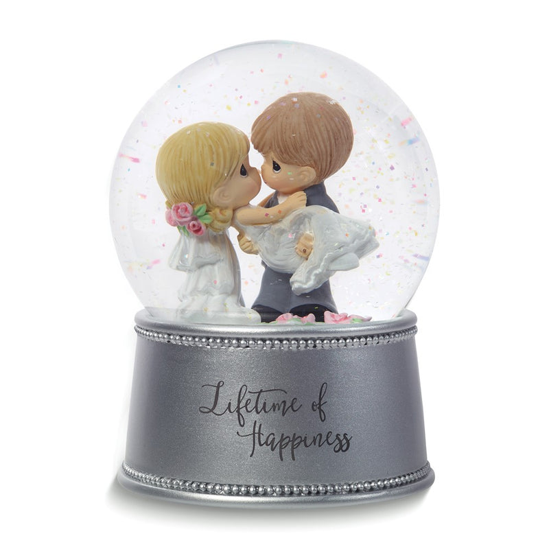 Precious Moments LIFETIME OF HAPPINESS Musical Wedding Water Globe (Plays Wedding March)