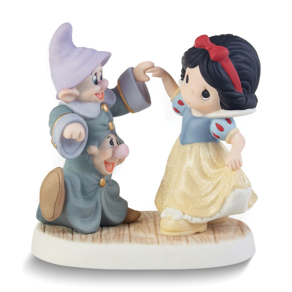 Precious Moments Disney Showcase Snow White Dancing with Dopey and Sneezy Figurine