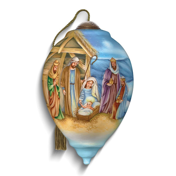 Neqwa Art A Child Is Born by Lisa Alderson Hand-painted Glass Ornament