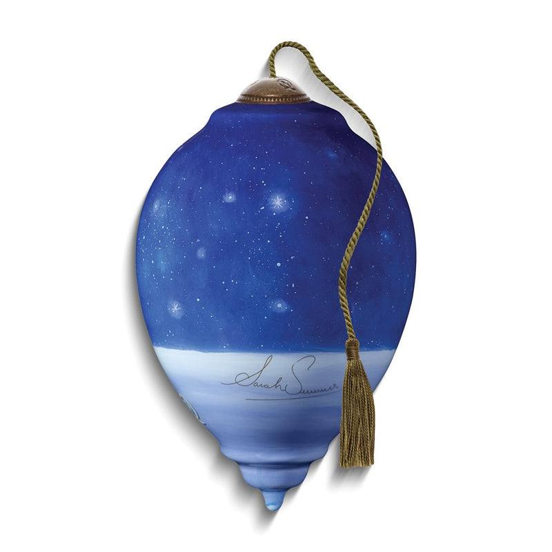 Neqwa Art Holy and Blessed Family by Sarah Summers Hand-painted Glass Ornament