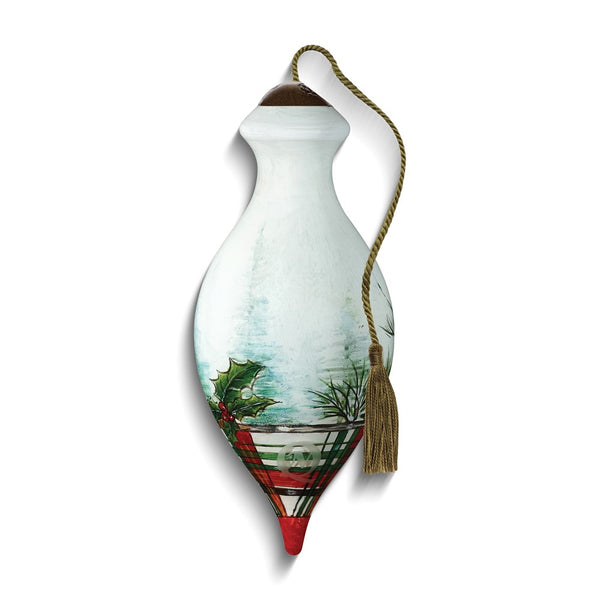 Neqwa Art Woodland Lodge Cardinal by Danielle Murray Hand-painted Glass Ornament