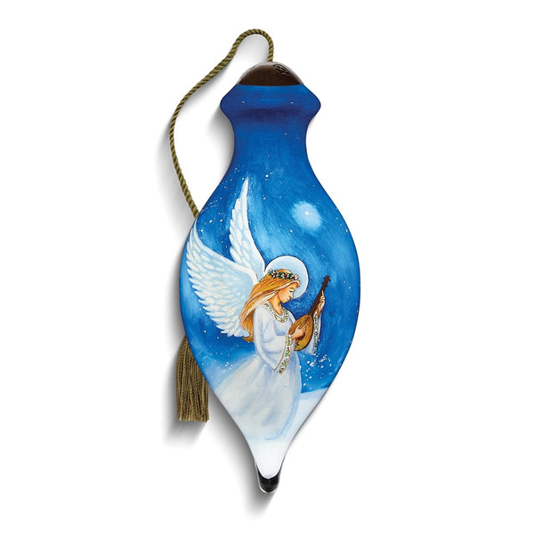 Neqwa Art Angelic Melody by Hazel Lincoln Hand-painted Glass Ornament
