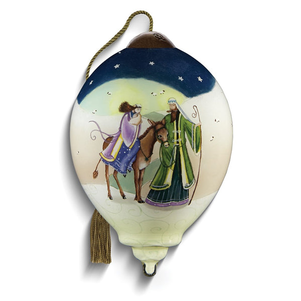 Neqwa Art Silent Night, Holy Night by Sarah Summers Hand-painted Glass Ornament