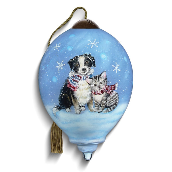 Neqwa Art Bundled In Love by Sarah Summers Hand-painted Glass Ornament