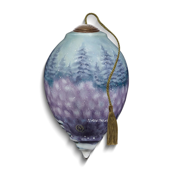 Neqwa Art All Hearts Come Home by Simon Treadwell Hand-painted Glass Ornament