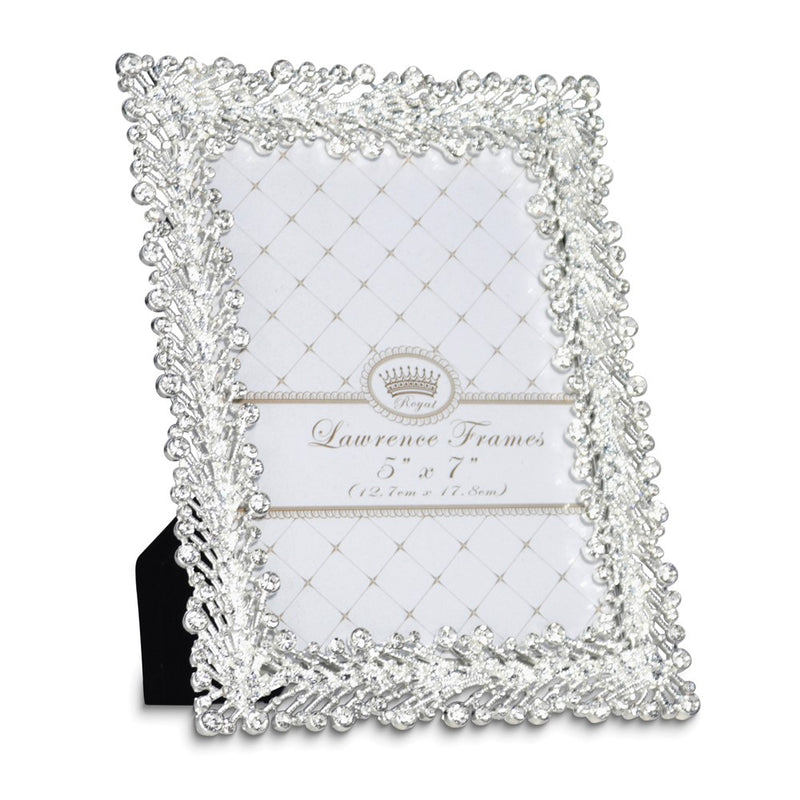 Jasmond Silver-tone Crystal 5x7 Photo Frame