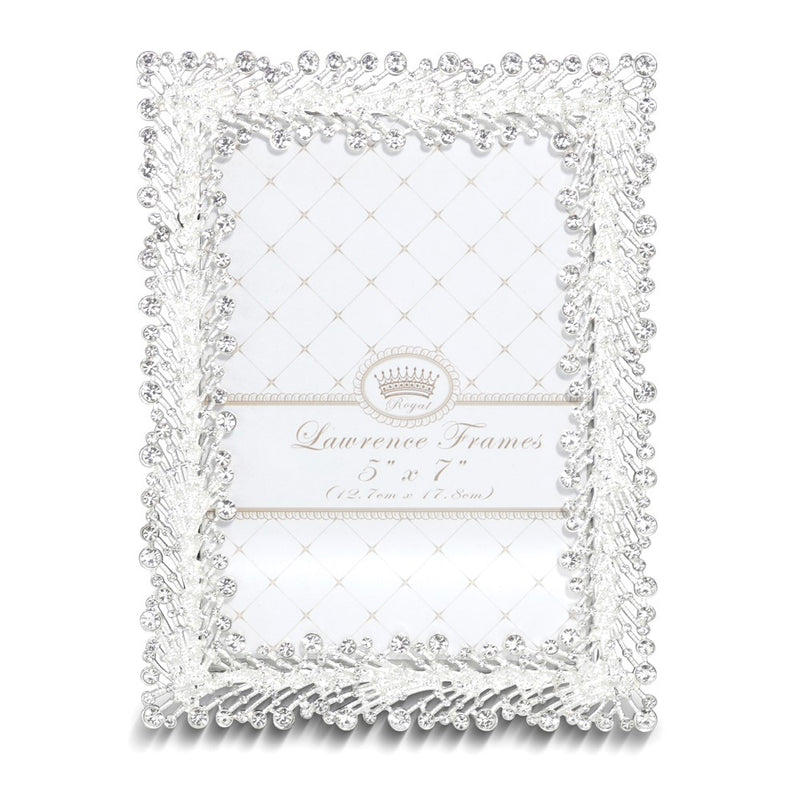 Jasmond Silver-tone Crystal 5x7 Photo Frame