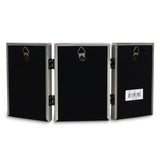 Pewter Portrait Hinged Brushed and Beaded 3x5 Triple Photo Frame