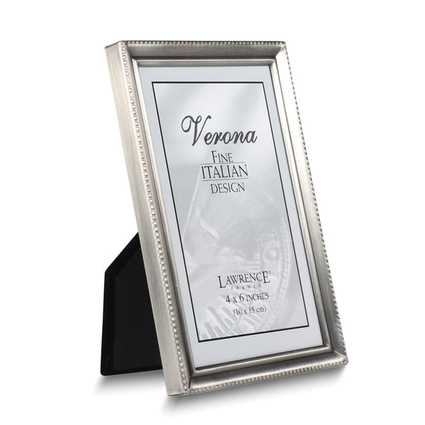 Pewter Brushed and Beaded 4x6 Photo Frame