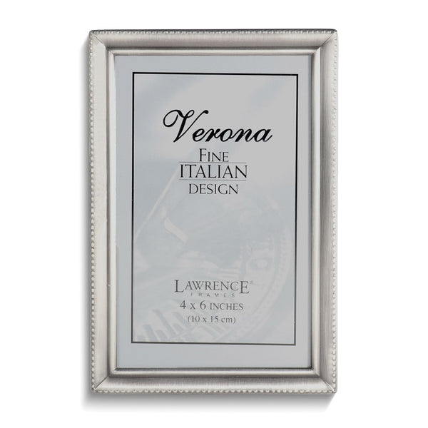 Pewter Brushed and Beaded 4x6 Photo Frame