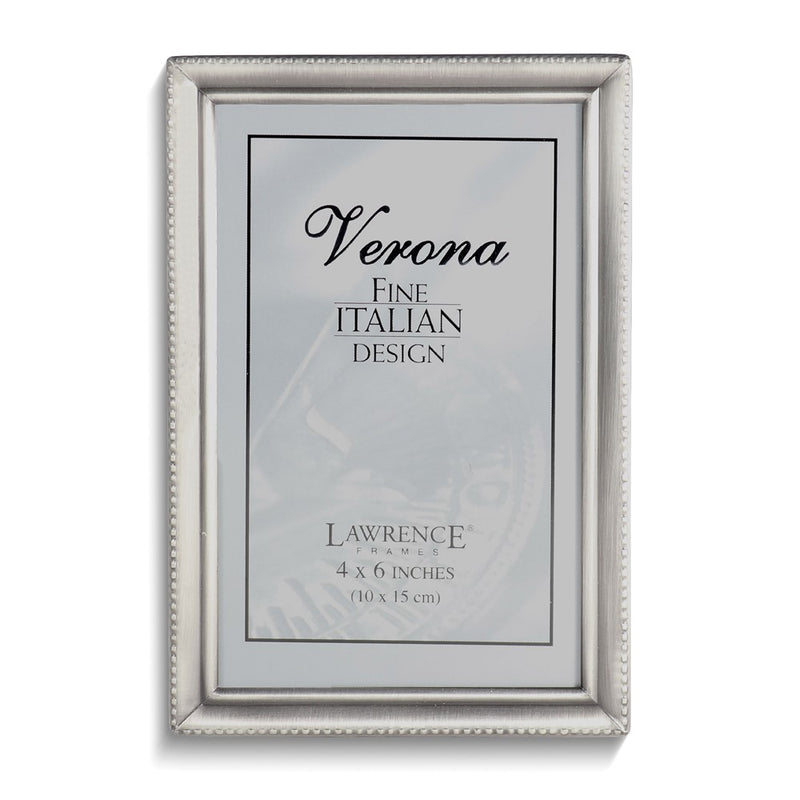 Pewter Brushed and Beaded 4x6 Photo Frame