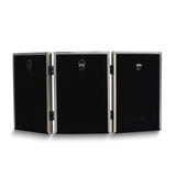 Pewter Portrait Hinged Brushed and Beaded 4x6 Triple Photo Frame