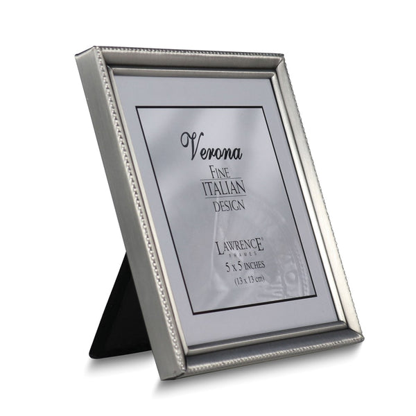 Pewter Brushed and Beaded 5X5 Photo Frame